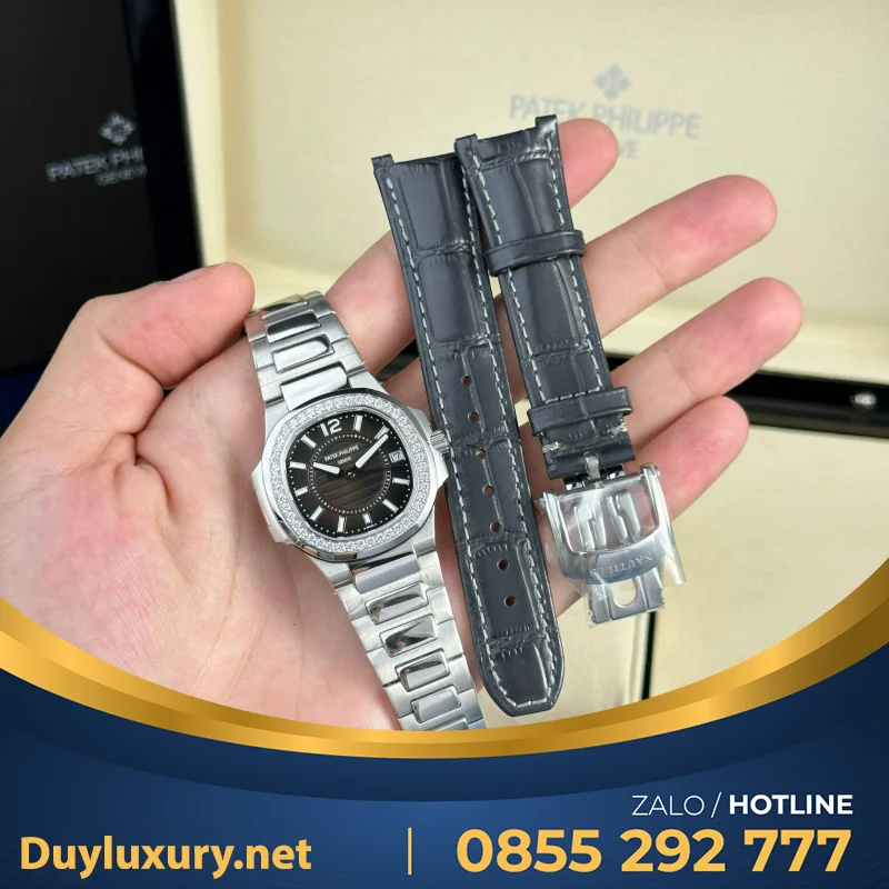 Đồng Hồ Patek Philippe Nữ Dây Kim Loại Nautilus 7010 Đính Đá 32Mm