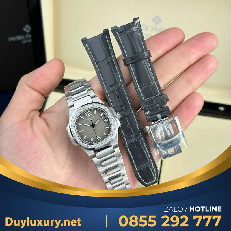Đồng Hồ Patek Philippe Nữ Dây Kim Loại Nautilus 7010 Đính Đá 32Mm