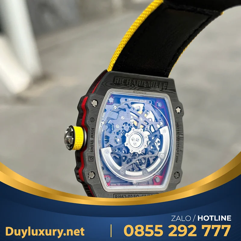Đồng Hồ Richard Mille Chế Tác RM67-02 Vỏ Carbon Alexander Zverev Extra Flat Replica  38.7×47.52mm