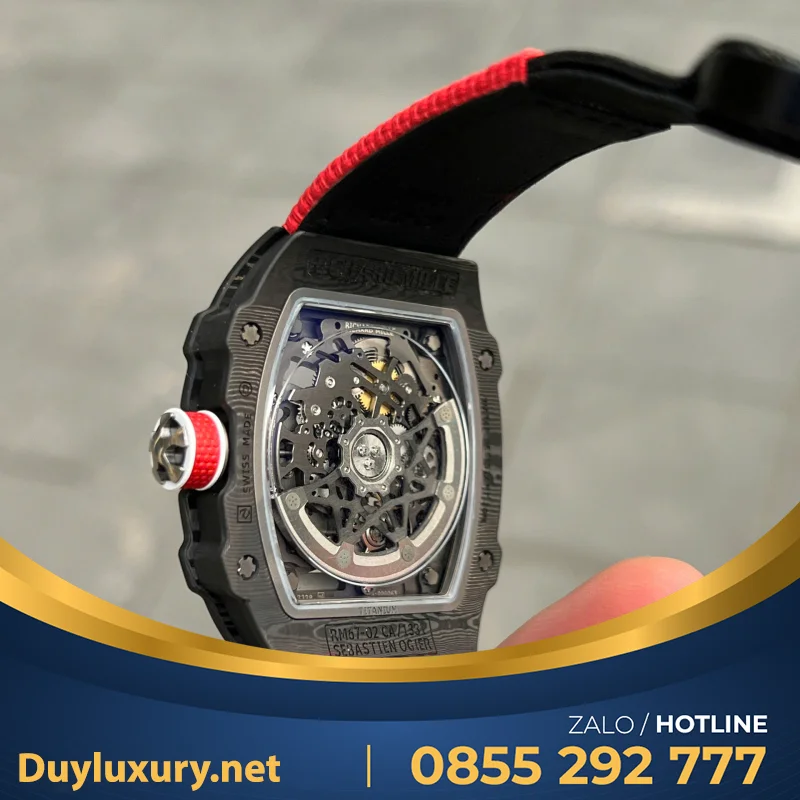 Đồng Hồ Richard Mille Chế Tác RM67-02 Vỏ Carbon Sebastien Ogier automatic Fake  38.7×47.52mm