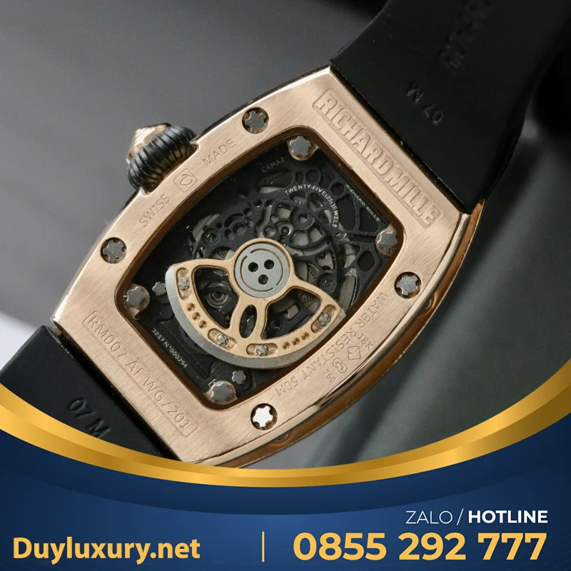 Đồng Hồ Richard Mille RM07-01 Replica 11 Nữ Đính Đá Dây Cao Su Xưởng ZF 36mm