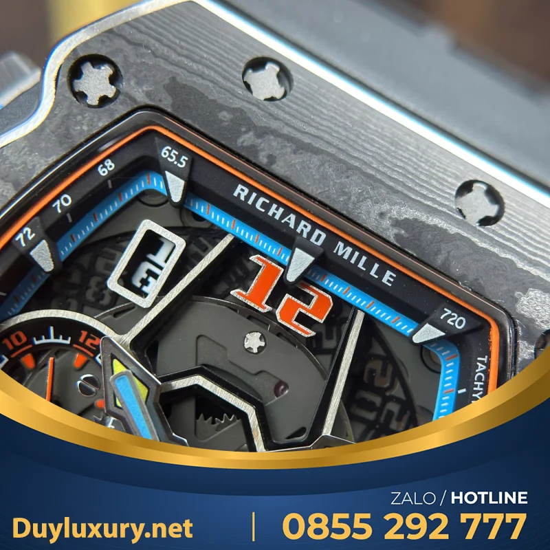 Đồng Hồ Richard Mille Rm65-01 Chế Tác Vỏ Carbon Dây Cao Su Đen 44,5×49,9Mm