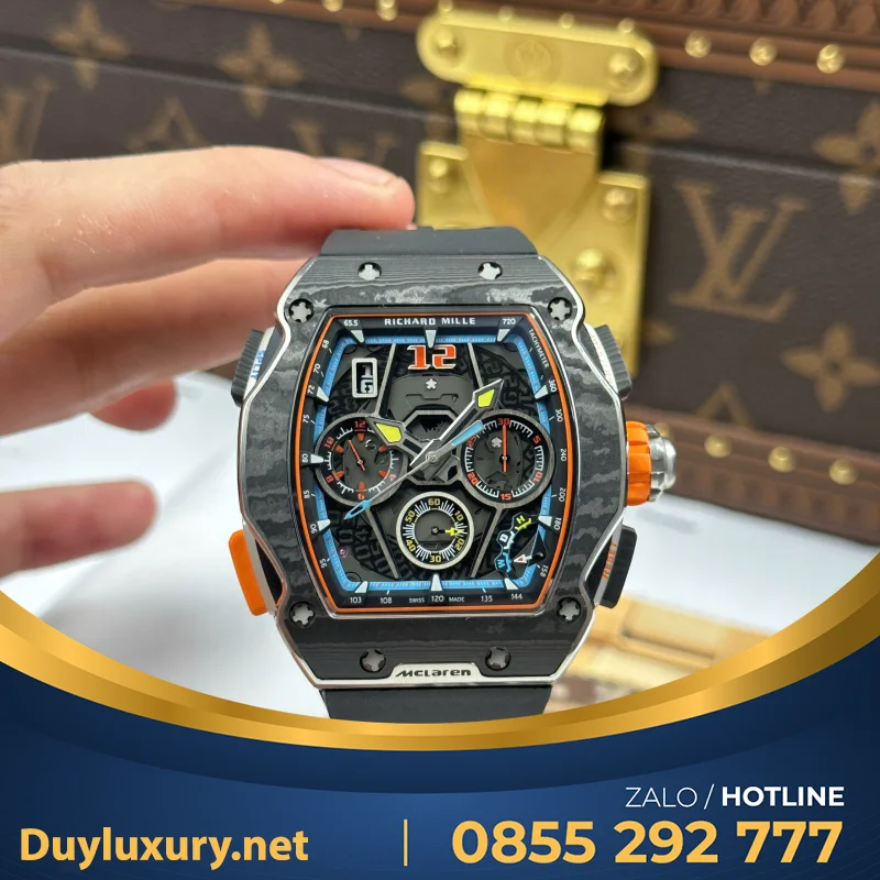 Đồng Hồ Richard Mille Rm65-01 Chế Tác Vỏ Carbon Dây Cao Su Đen 44,5×49,9Mm