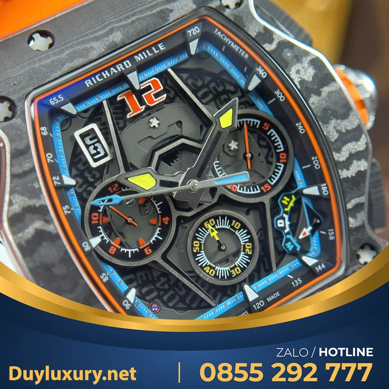 Đồng Hồ Richard Mille Rm65-01 Chế Tác Vỏ Carbon Dây Cao Su Đen 44,5×49,9Mm