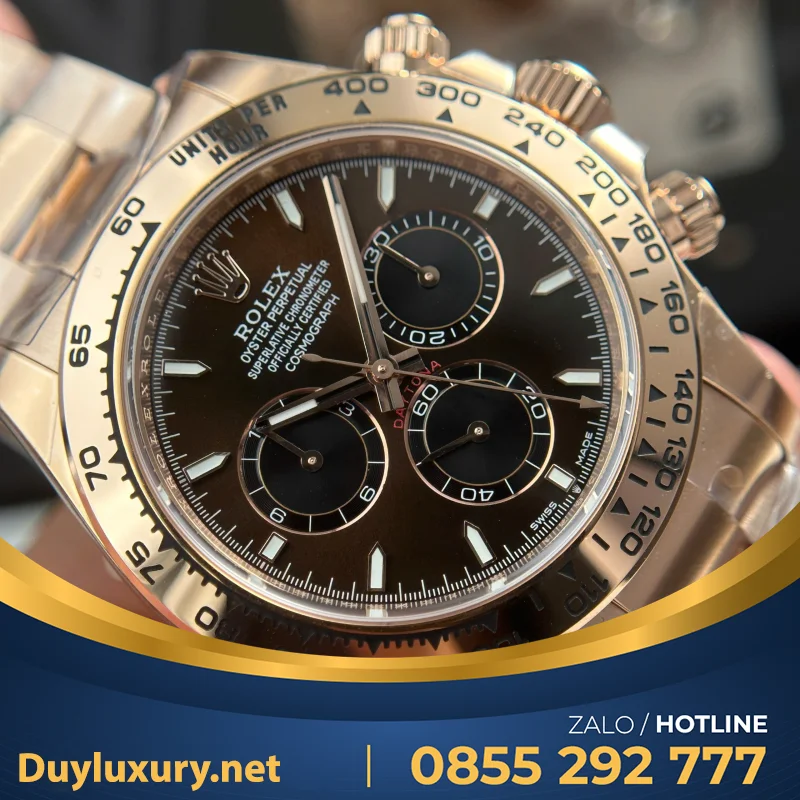 Đồng Hồ Rolex Cosmograph Daytona 126508 Clone 11 Mặt Chocolate Dây Oyster THB 40mm