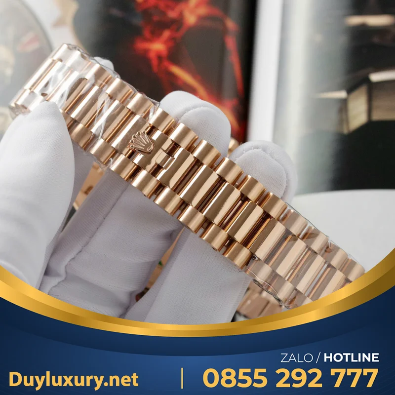 Đồng Hồ Rolex DateJust Chế Tác Đính Moissanite + Bọc Vàng Thật 18K 40mm