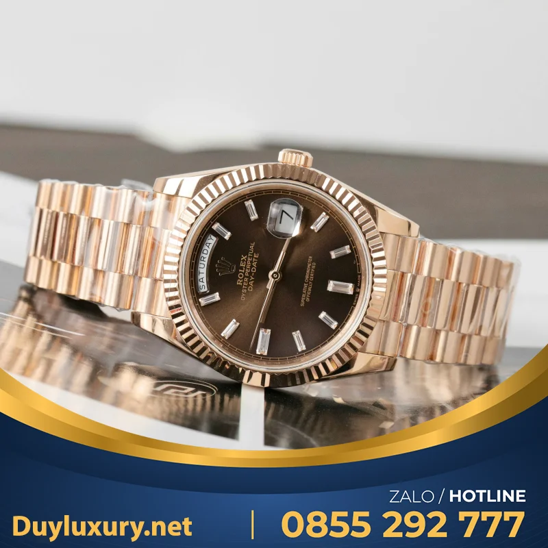 Đồng Hồ Rolex DateJust Chế Tác Đính Moissanite + Bọc Vàng Thật 18K 40mm