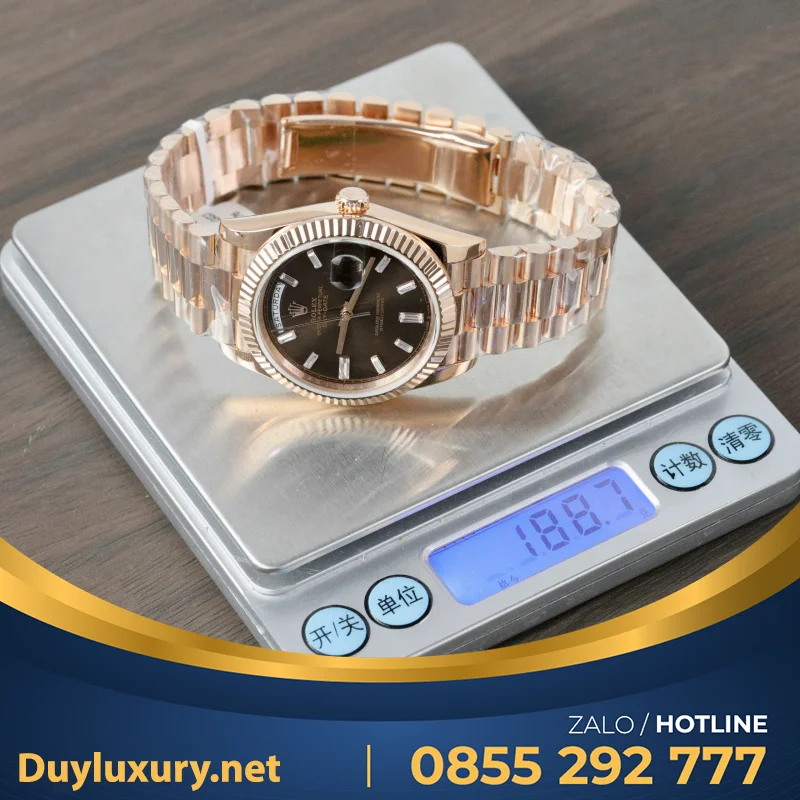 Đồng Hồ Rolex DateJust Chế Tác Đính Moissanite + Bọc Vàng Thật 18K 40mm