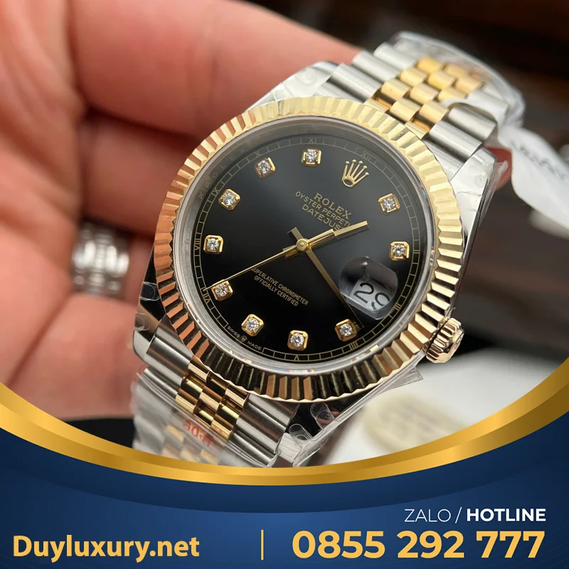 Đồng Hồ Rolex Datejust Nam Chế Tác Bọc Vàng 18K Nhà Máy Gm 41Mm