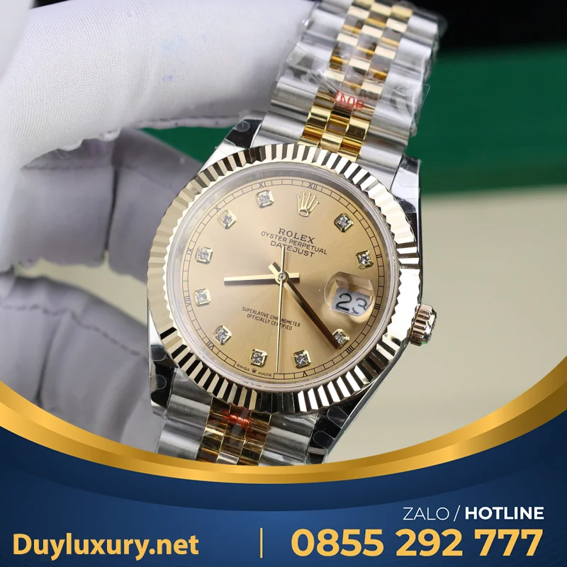 Đồng Hồ Rolex Datejust Nam Chế Tác Bọc Vàng 18K Nhà Máy Gm 41Mm