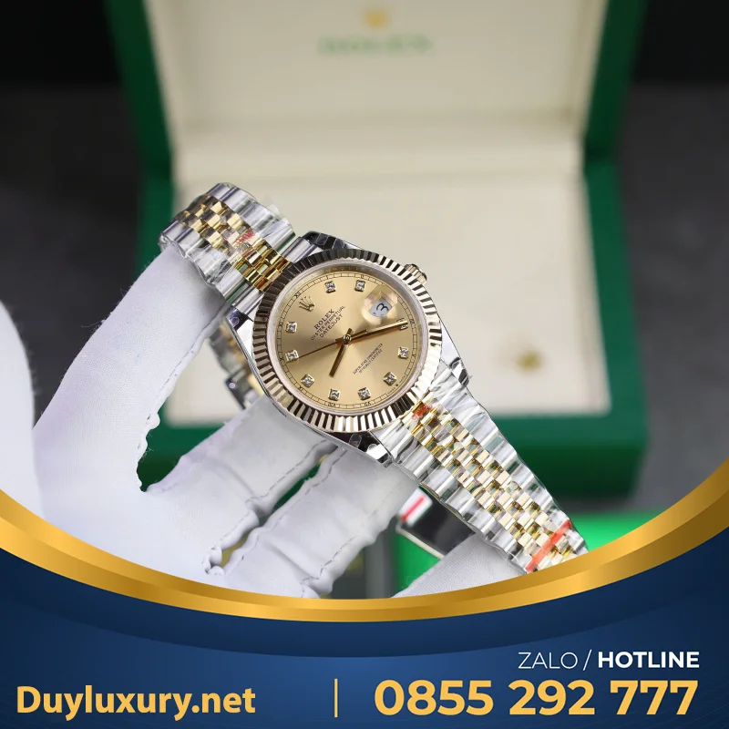 Đồng Hồ Rolex Datejust Nam Chế Tác Bọc Vàng 18K Nhà Máy Gm 41Mm