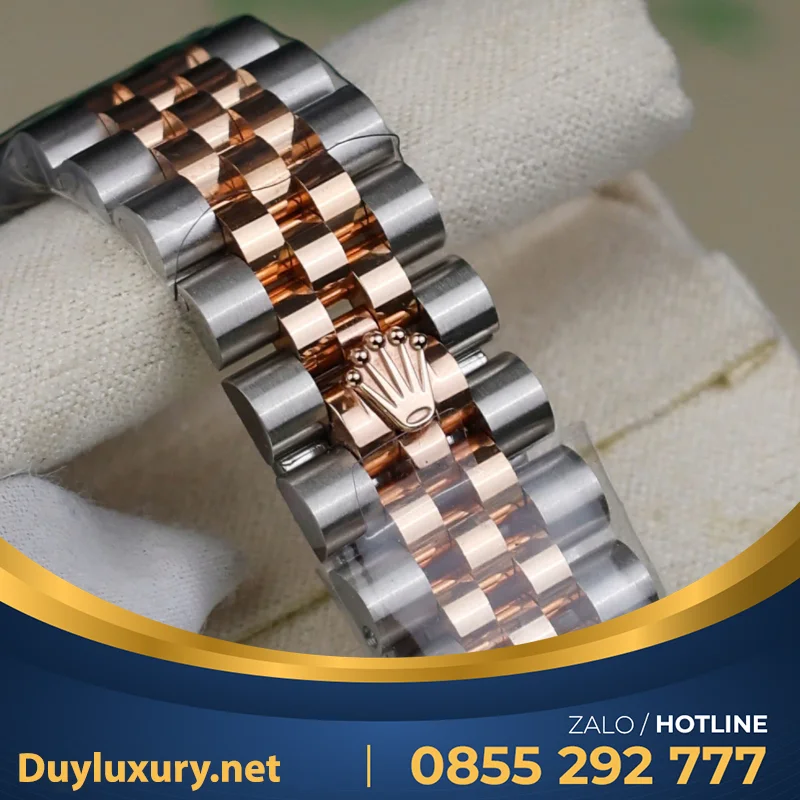 Đồng Hồ Rolex Datejust Nữ Mặt Khảm Xà Cừ Chế Tác Bọc Vàng Đính Moissanite 31Mm