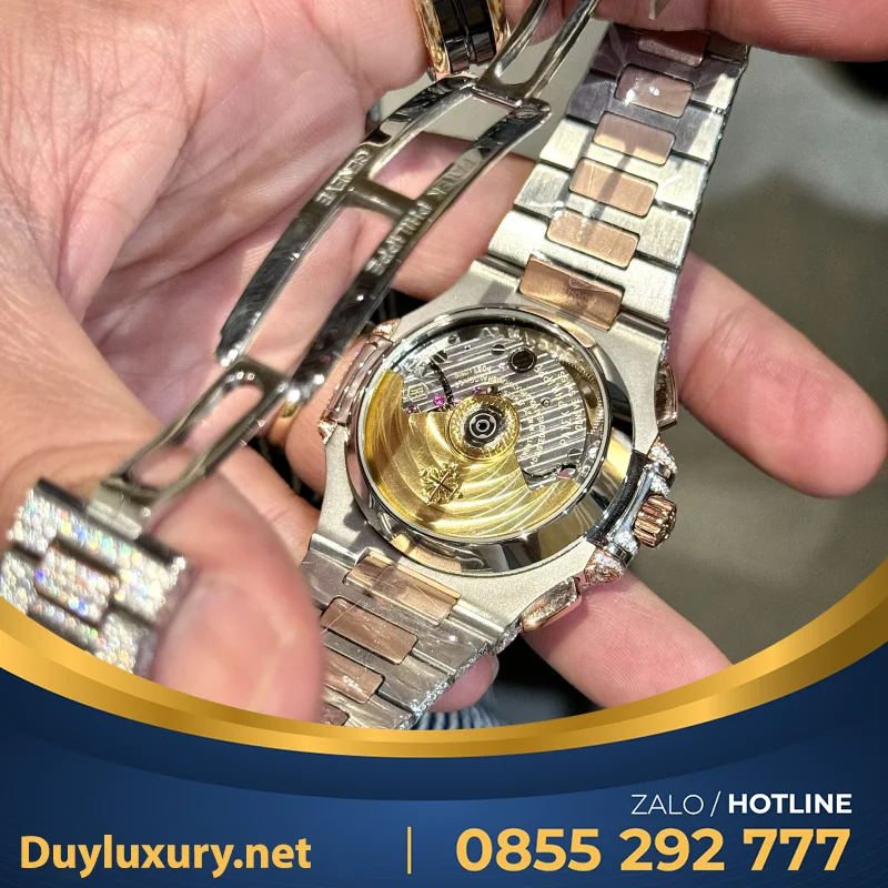 Đồng Hồ Rolex Day-Date Chế Tác Bọc Vàng Đính Kim Cương Moissanite Hong Kong 36m