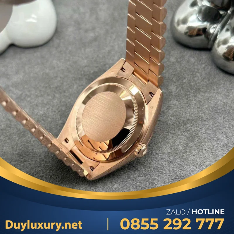Đồng Hồ Rolex Day-Date Chế Tác Bọc Vàng Hồng 18K + Kim Cương Thiên Nhiên 40mm