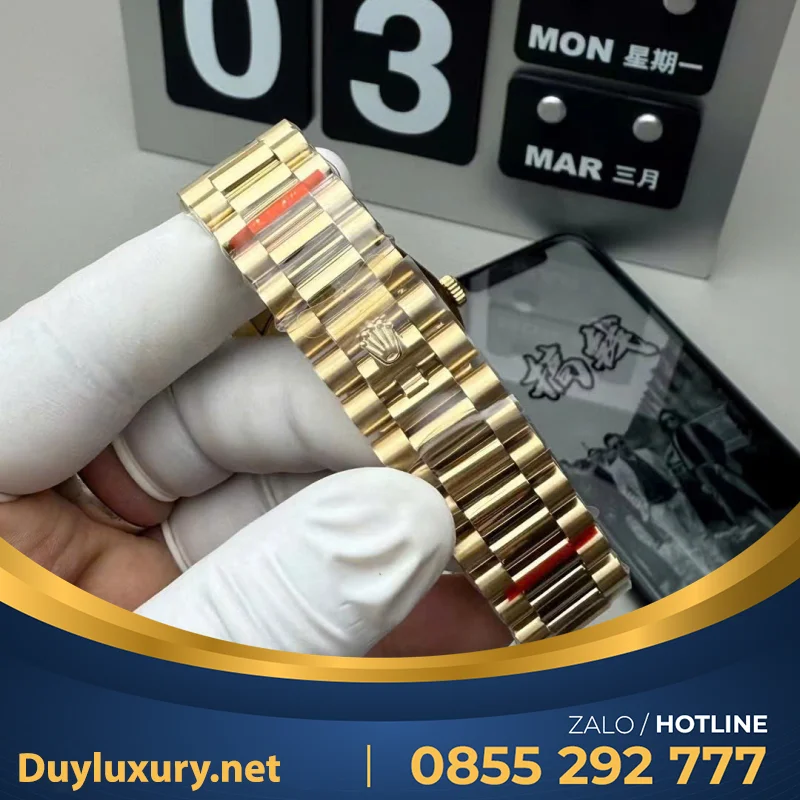 Đồng Hồ Rolex Day-Date Gold Ombre Chế Tác Nhà Máy QF Bản Nặng 40mm