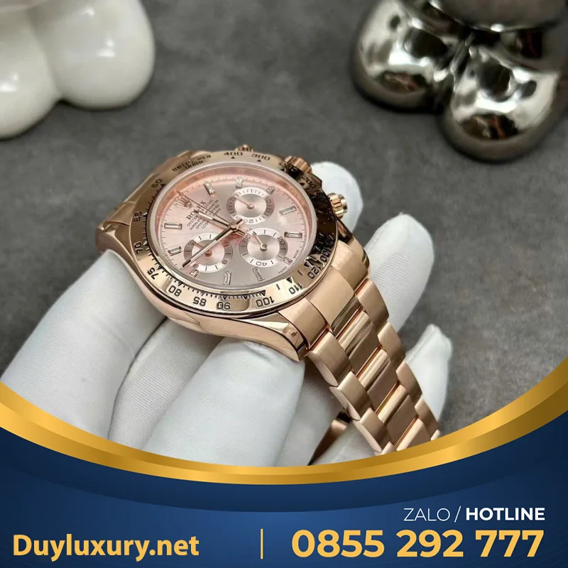 Đồng Hồ Rolex Daytona 116505 Chế Tác Vàng Đúc 18k Mặt Số Sundust 40mm