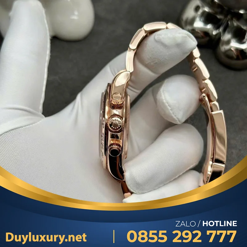 Đồng Hồ Rolex Daytona 116505 Chế Tác Vàng Đúc 18k Mặt Số Sundust 40mm