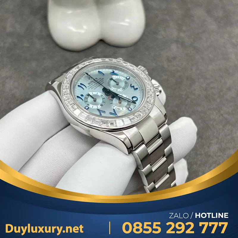 Đồng Hồ Rolex Daytona 116576TBR Chế Tác Platinum Kim Cương Thiên Nhiên Baguette Mặt Số Arabic 40mm