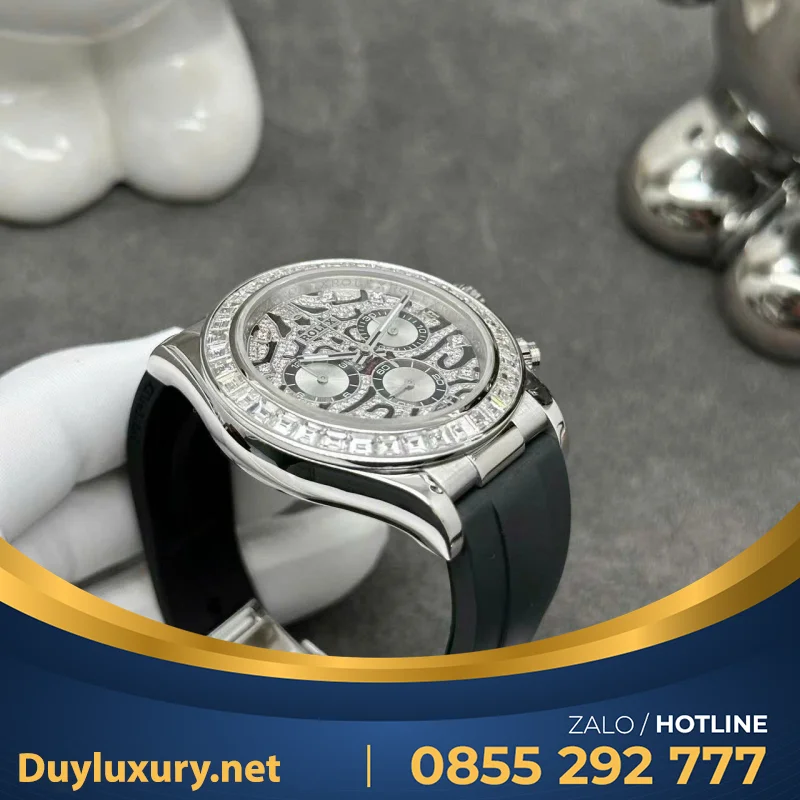 Đồng Hồ Rolex Daytona 116589TBR Eye Of Tiger Chế Tác Vàng Trắng 18k Kim Cương Thiên Nhiên