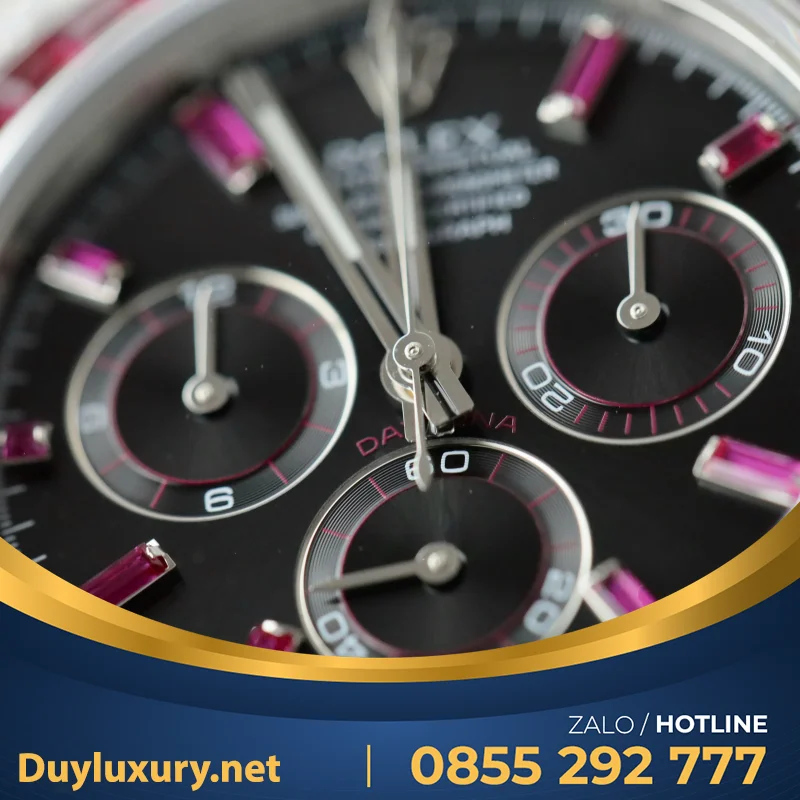 Đồng Hồ Rolex Daytona 126599TRU Vàng Trắng 18K Nguyên Khối + Ruby + Kim Cương Tự Nhiên 40mm