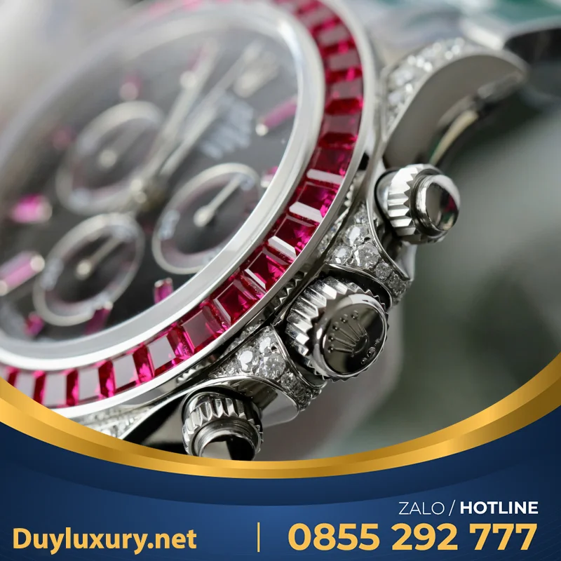 Đồng Hồ Rolex Daytona 126599TRU Vàng Trắng 18K Nguyên Khối + Ruby + Kim Cương Tự Nhiên 40mm