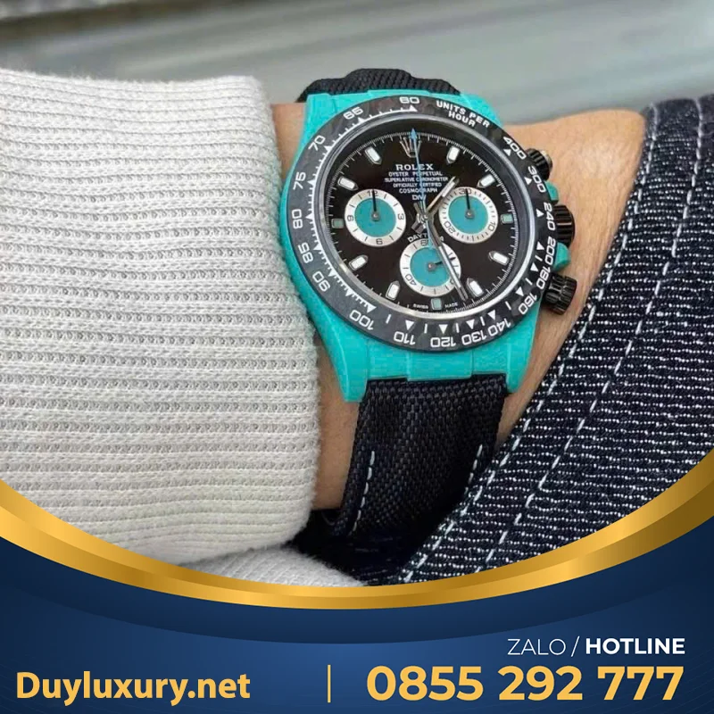 Đồng Hồ Rolex Replica Tốt Nhất Daytona Cosmograph Diw Carbon 40Mm