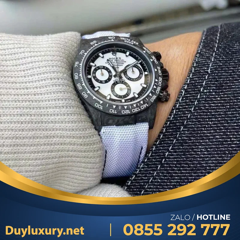Đồng Hồ Rolex Replica Tốt Nhất Daytona Cosmograph Diw Carbon 40Mm