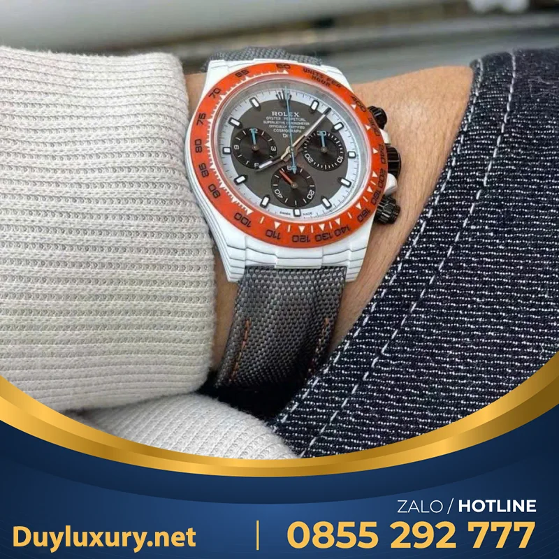 Đồng Hồ Rolex Replica Tốt Nhất Daytona Cosmograph Diw Carbon 40Mm