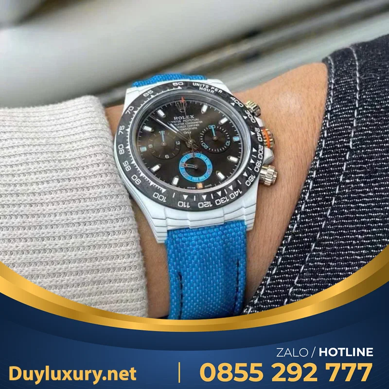 Đồng Hồ Rolex Replica Tốt Nhất Daytona Cosmograph Diw Carbon 40Mm