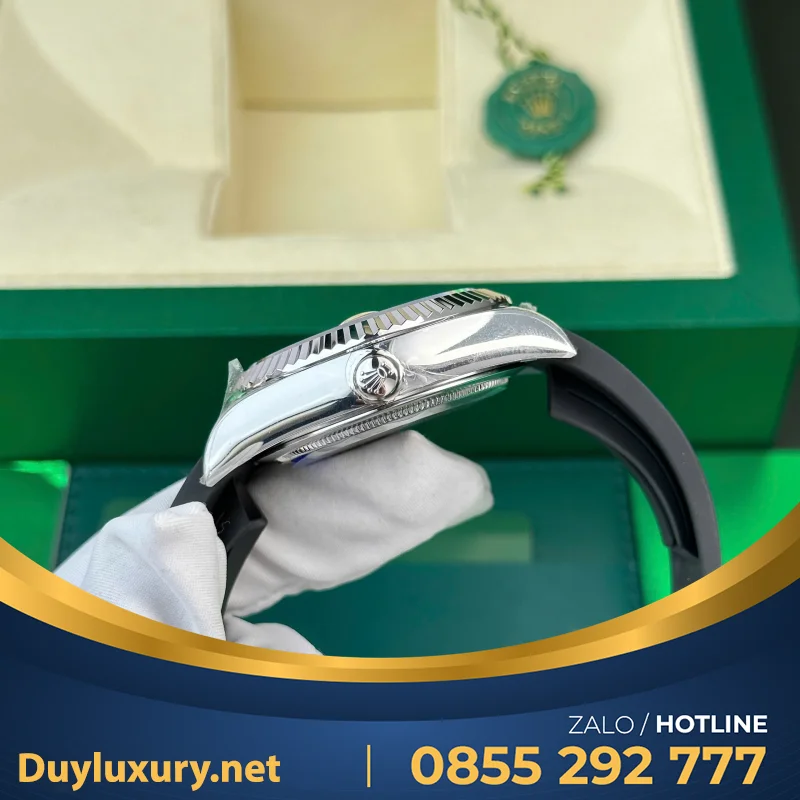 Đồng hồ Rolex sky dweller 336238 rep 11 mặt đen dây cao su cao cấp 42mm