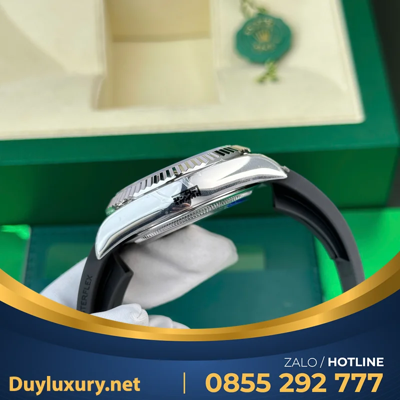 Đồng hồ Rolex sky dweller 336238 rep 11 mặt đen dây cao su cao cấp 42mm