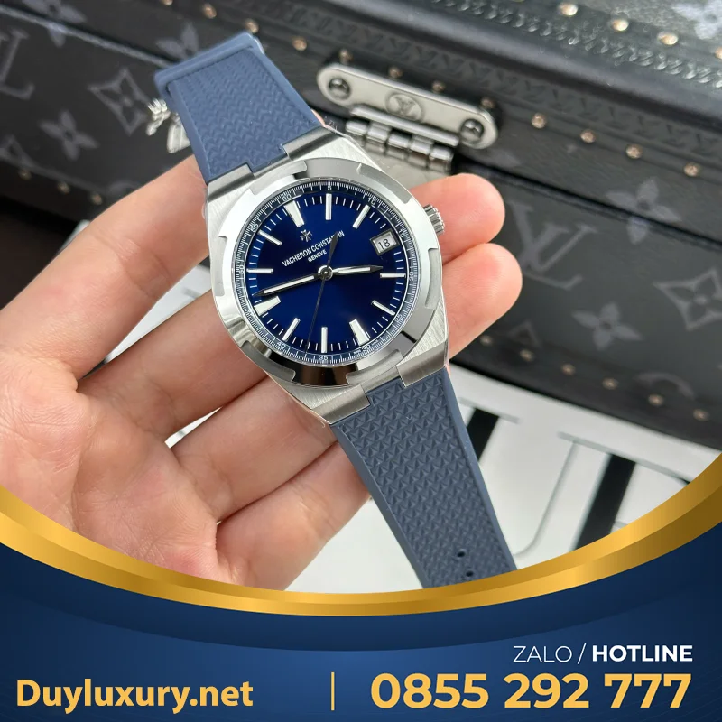 Đồng Hồ Vacheron Constantin Overseas 4500V Mặt Xanh Dây Da Nhà Máy PPF 41mm