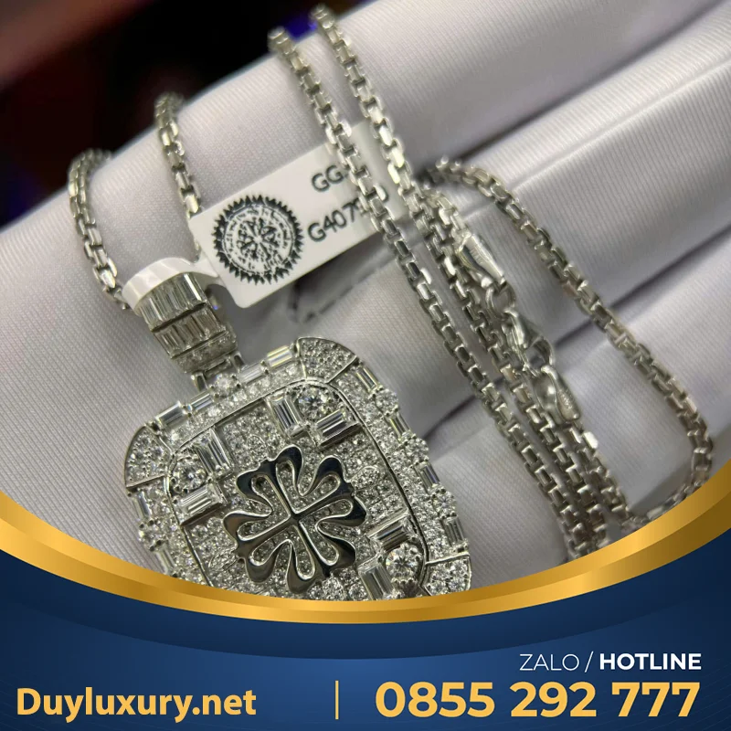 Mặt Dây Patek Chế Tác Vàng Trắng