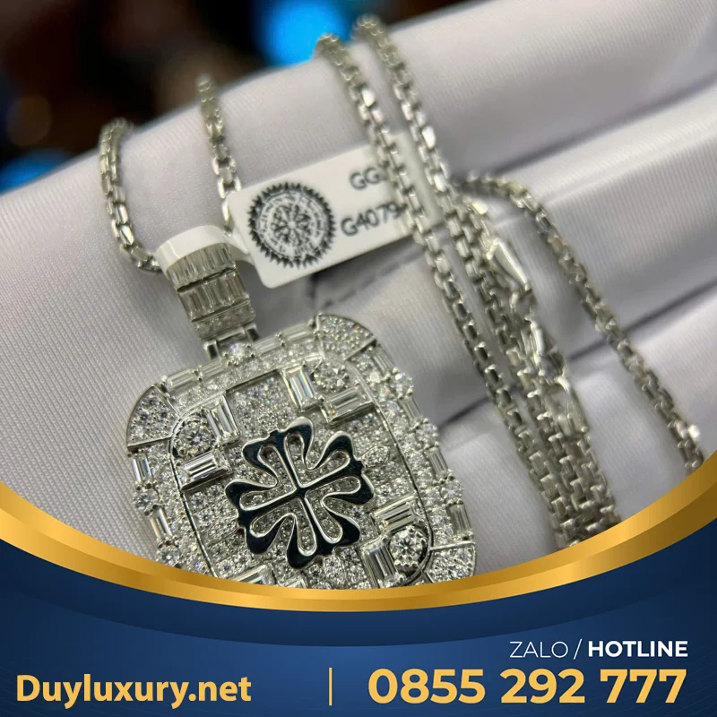 Mặt Dây Patek Chế Tác Vàng Trắng