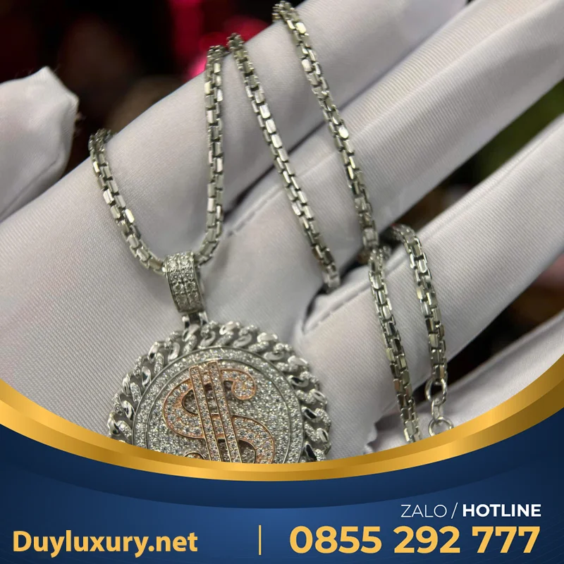 Mặt Dây Chuyền Vàng Trắng Thiết Kế