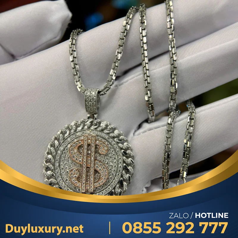 Mặt Dây Chuyền Vàng Trắng Thiết Kế