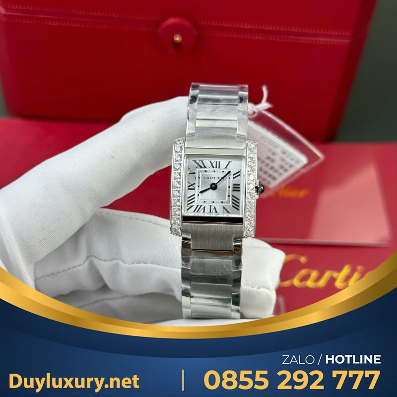 Đồng Hồ Cartier Tank Francaise Ladies Small Model— Size 21.2Mm X 25.7Mm— Máy Pin Quartz Ronda Thuỵ Sỹ— M1 Factory
