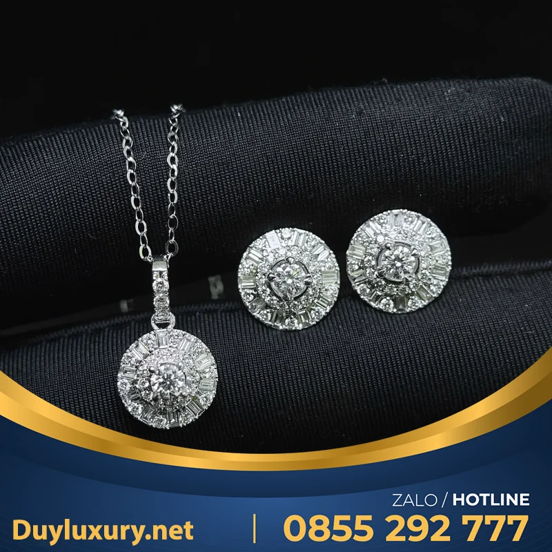Combo Dây Chuyền - Bông Tai Hoa Mẫu 3