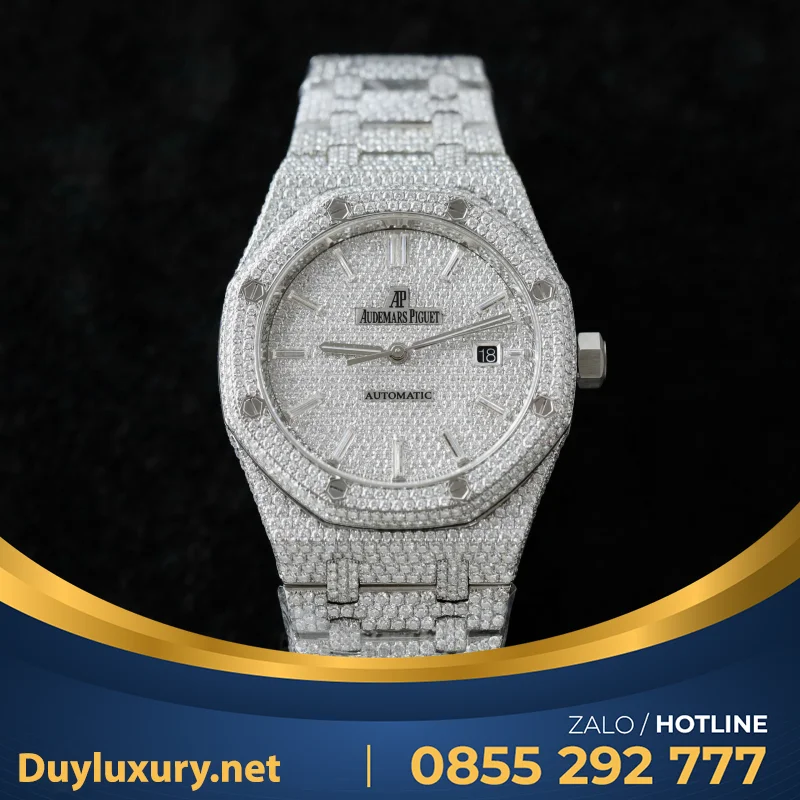Đồng Hồ Audemars Piguet 15400 Chế Tác Full Kim Cương Moissanite Hong Kong 41mm
