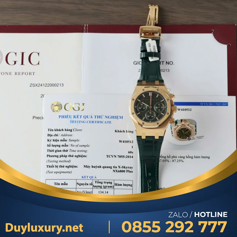 Đồng Hồ Audemars Piguet Royal Oak 26240OR Màu Xanh Lá Cây Chế Tác Bọc Vàng Thật 41mm