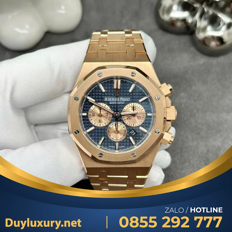 Đồng Hồ Audemars Piguet Royal Oak 26331 Chế Tác Vàng Hồng 18k Blue Dial 41mm