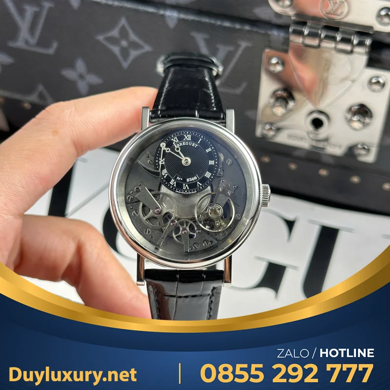 Đồng Hồ Breguet Tradition 7057 Replica Cao Cấp Dây Da Đen Nhà Máy ZF 40mm