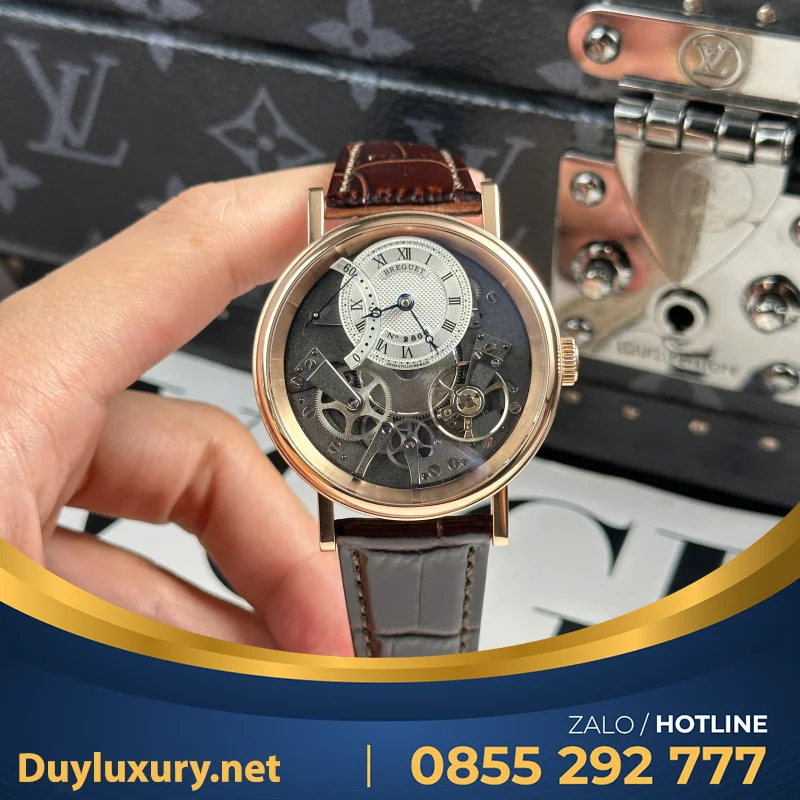 Đồng Hồ Breguet Tradition 7057 Replica Cao Cấp Dây Da Nâu Nhà Máy ZF 40mm
