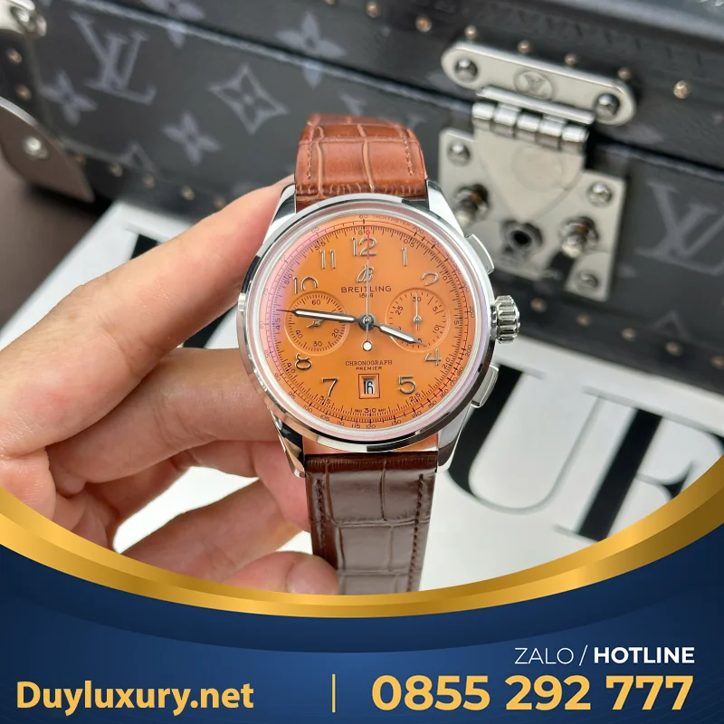 Đồng Hồ Breitling Premier B01 Chronograph Replica 11 Màu Cam Nhà Máy BLS 42mm