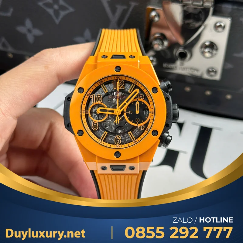 Đồng Hồ Hubot Big Bang Unico Orange Ceramic Chế Tác Nhà Máy BBF 42mm