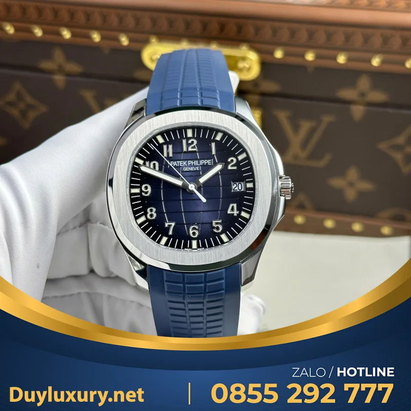 Đồng Hồ Patek Philippe Aquanaut 5168G Màu Xanh Blue Chế Tác Tinh Chỉnh Mặt Số + Kim + Máy Móc Chuẩn Auth 42.2Mm
