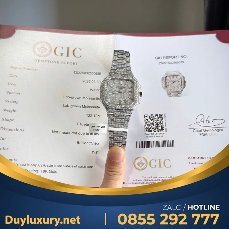 Đồng Hồ Patek Philippe Cubitus 5821 Đính Full Kim Cương Moissanite Hong Kong 45mm