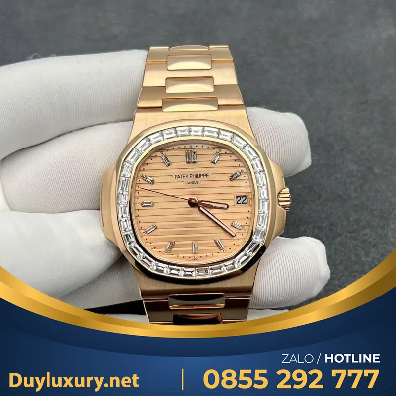 Đồng Hồ Patek Philippe Nautilus 5723 Chế Tác Vàng Hồng 18K Nguyên Khối + Kim Cương Tự Nhiên 40mm