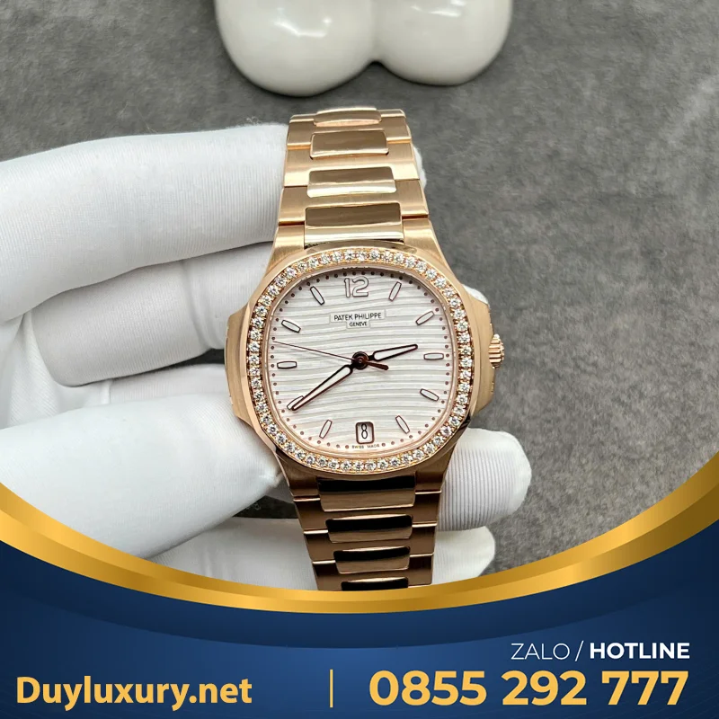 Đồng Hồ Patek Philippe Replica Nautilus 7010 Mặt Trắng Dành Cho Nữ Gr Factory 32Mm