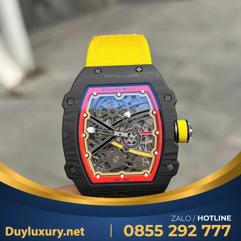 Đồng Hồ Richard Mille Chế Tác RM67-02 Vỏ Carbon Alexander Zverev Extra Flat Replica  38.7×47.52mm